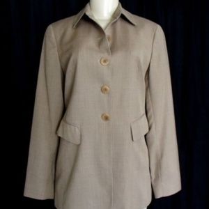 LAFAYETTE 148 4 S Jacket Brown Long Textured Wool